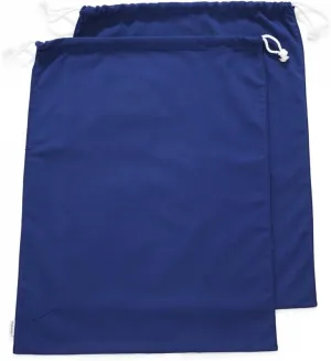 100% Cotton Canvas Travel Laundry Bag, 2-Pack (Large, Navy)