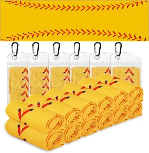 12 Pack Cooling Towels with Carabin Bags 40"x12" Breathable Sports Chilly Towels Bulk Softball Ice Towels Microfiber Towel for Softball Coach Gift Sport Party Favors