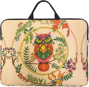 14in Owl Beliefs Print Laptop Case Sleeve Bag - Travel-Friendly Accessory for Business, and Everyday Use