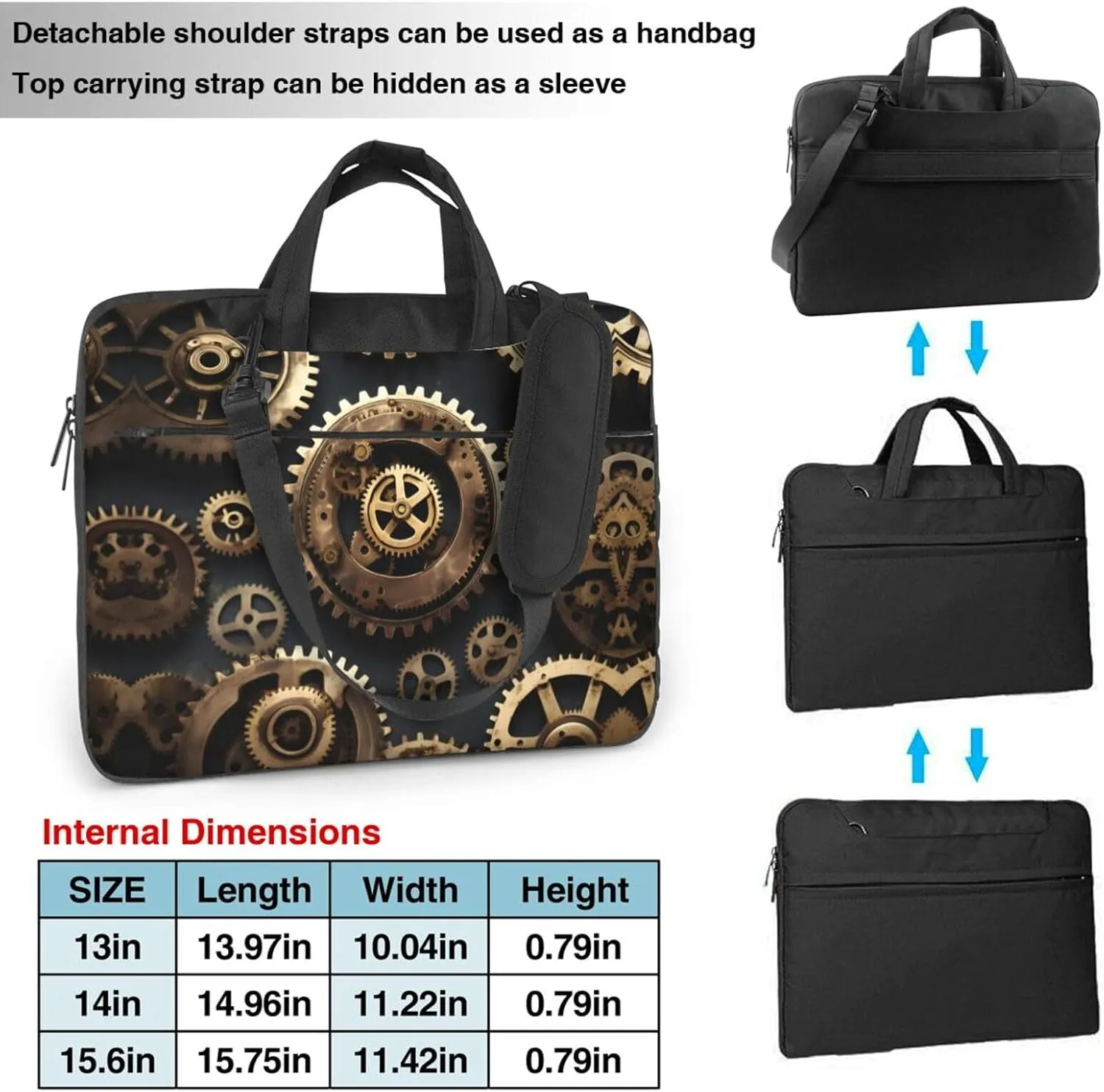 15.6-Inch Laptop Computer And Tablet Shoulder Bag Carrying Case,Business Casual,Steam Train Clouds Print