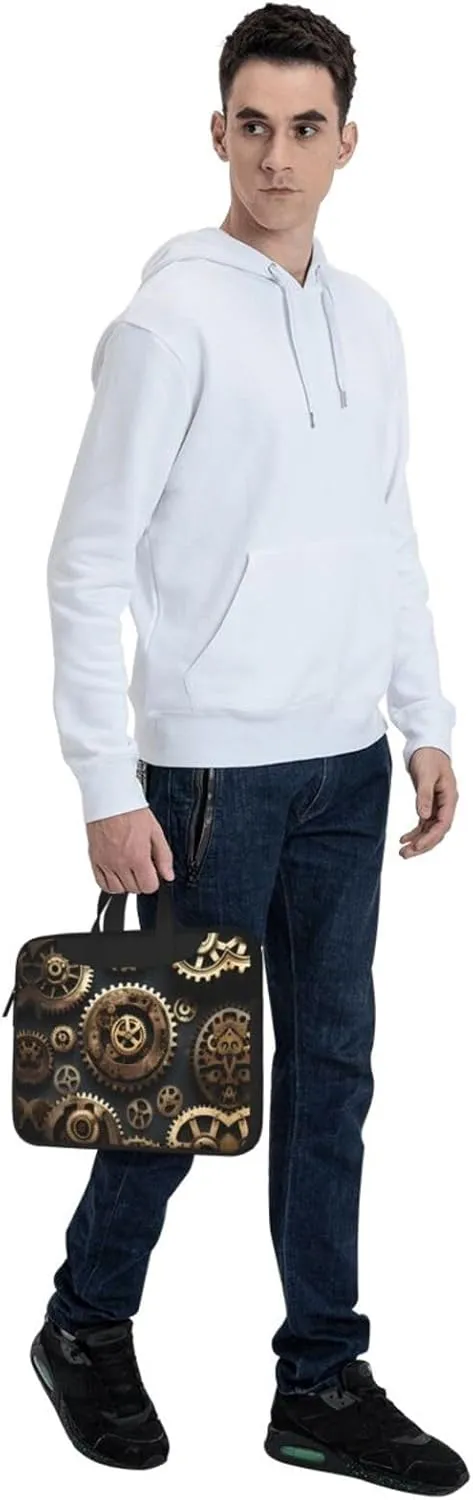 15.6-Inch Laptop Computer And Tablet Shoulder Bag Carrying Case,Business Casual,Steam Train Clouds Print