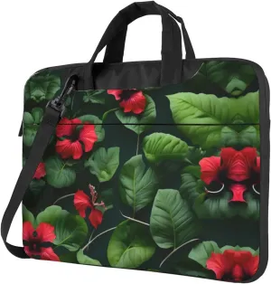 15.6-Inch Laptop Computer And Tablet Shoulder Bag Carrying Case,Business Casual,White Blue Daisy Print