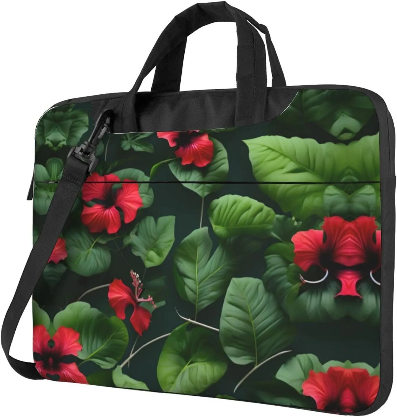 15.6-Inch Laptop Computer And Tablet Shoulder Bag Carrying Case,Business Casual,White Blue Daisy Print