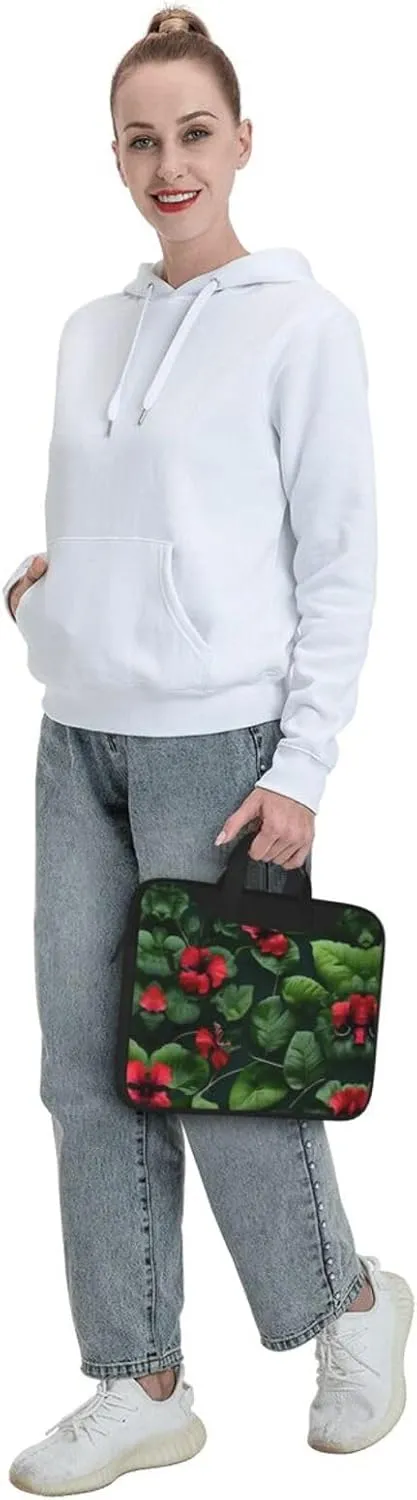 15.6-Inch Laptop Computer And Tablet Shoulder Bag Carrying Case,Business Casual,White Blue Daisy Print