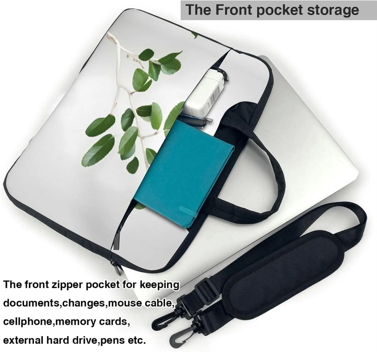 15.6-Inch Laptop Computer And Tablet Shoulder Bag Carrying Case,Business Casual,Winter Cable Ski Lift Print