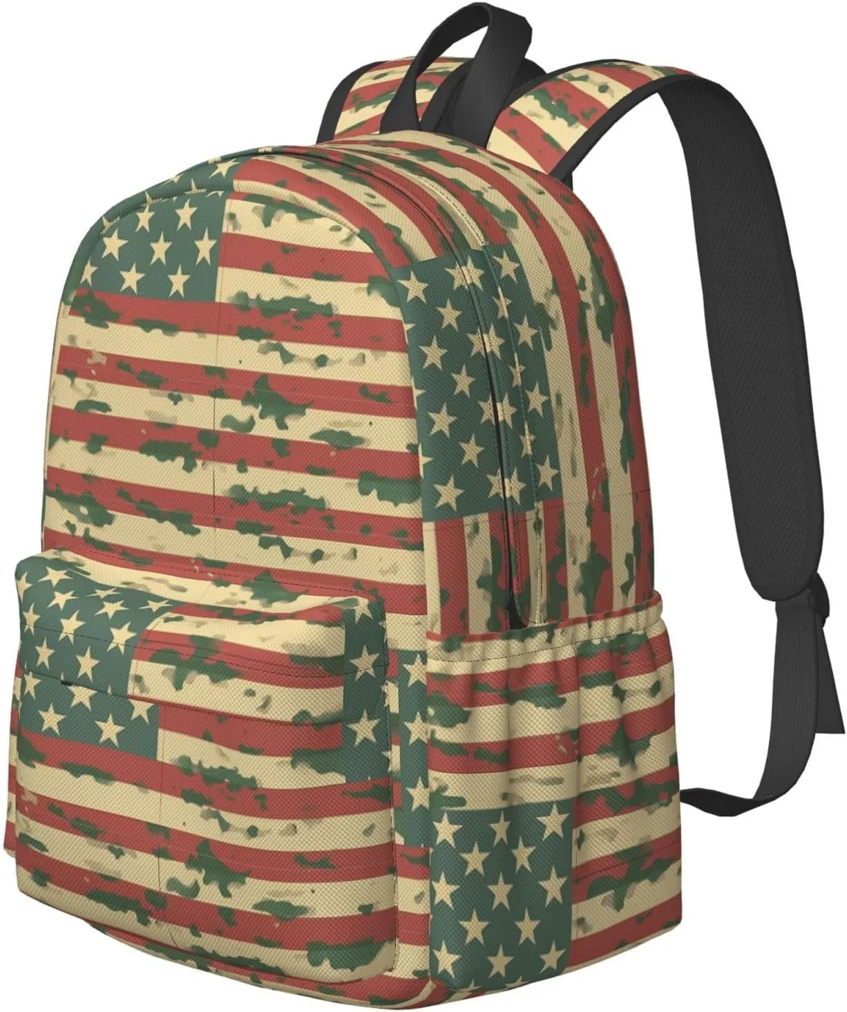 17 Inch Backpack American Army Camo Pattern Cute Red Panda Laptop Backpack Shoulder Bag School Bookbag Casual Daypack