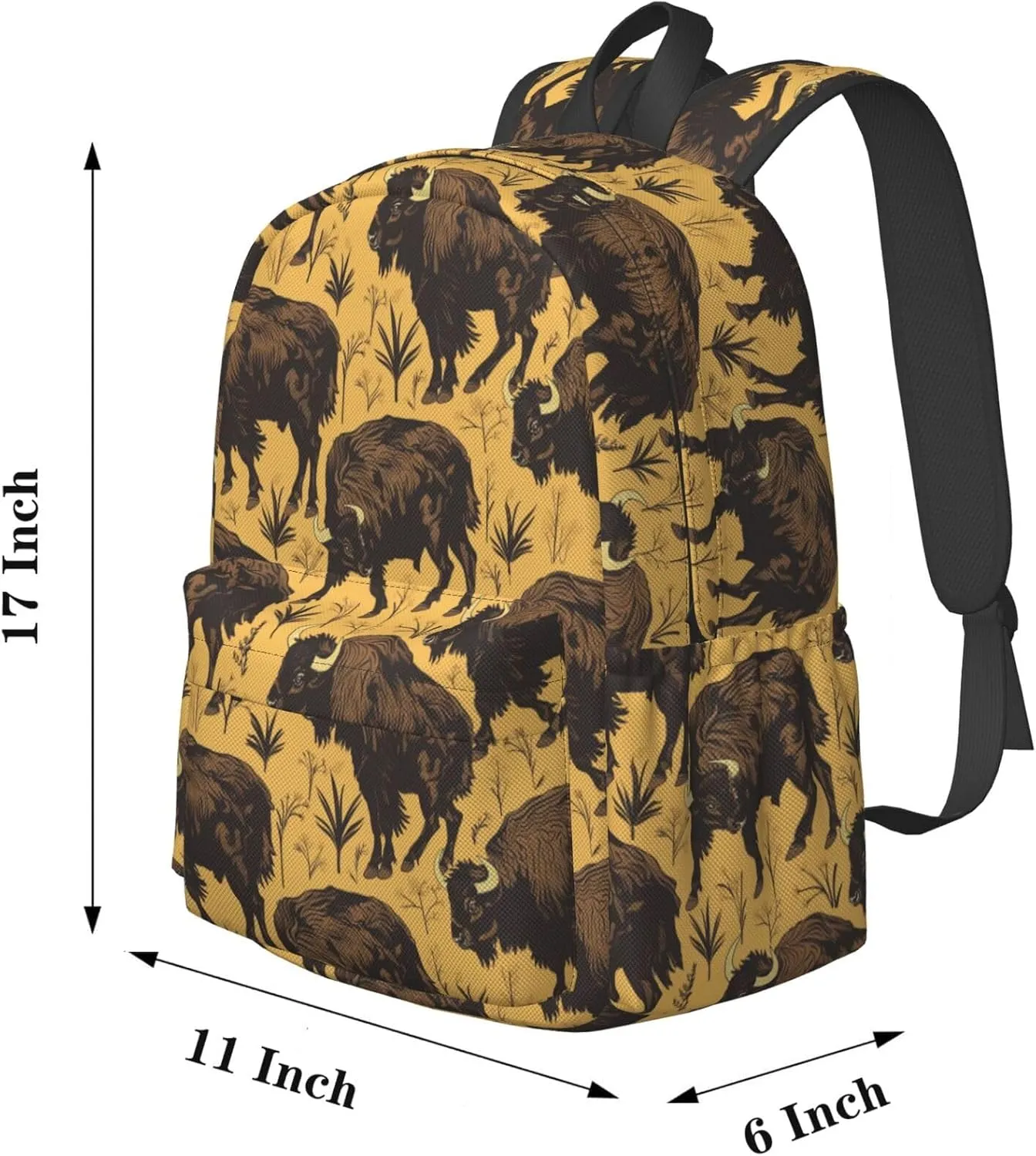 17 Inch Backpack Bisons And Grass Cute Red Panda Laptop Backpack Shoulder Bag School Bookbag Casual Daypack