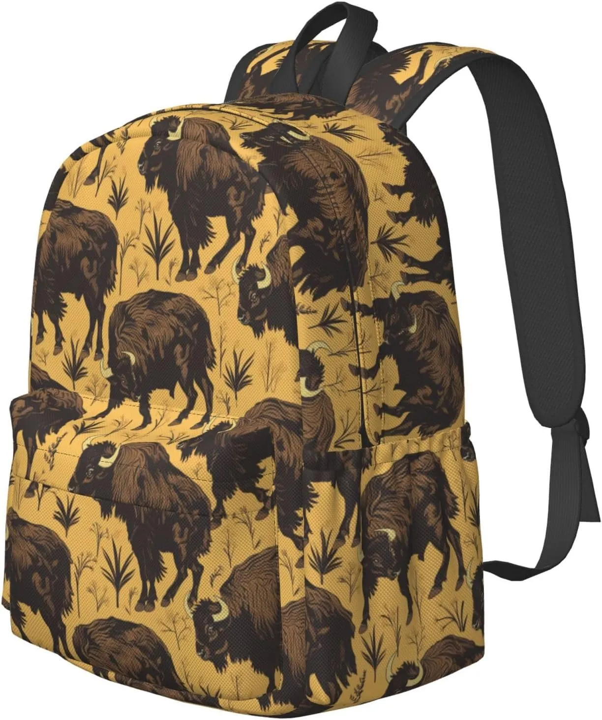 17 Inch Backpack Bisons And Grass Cute Red Panda Laptop Backpack Shoulder Bag School Bookbag Casual Daypack