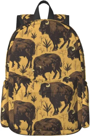 17 Inch Backpack Bisons And Grass Cute Red Panda Laptop Backpack Shoulder Bag School Bookbag Casual Daypack