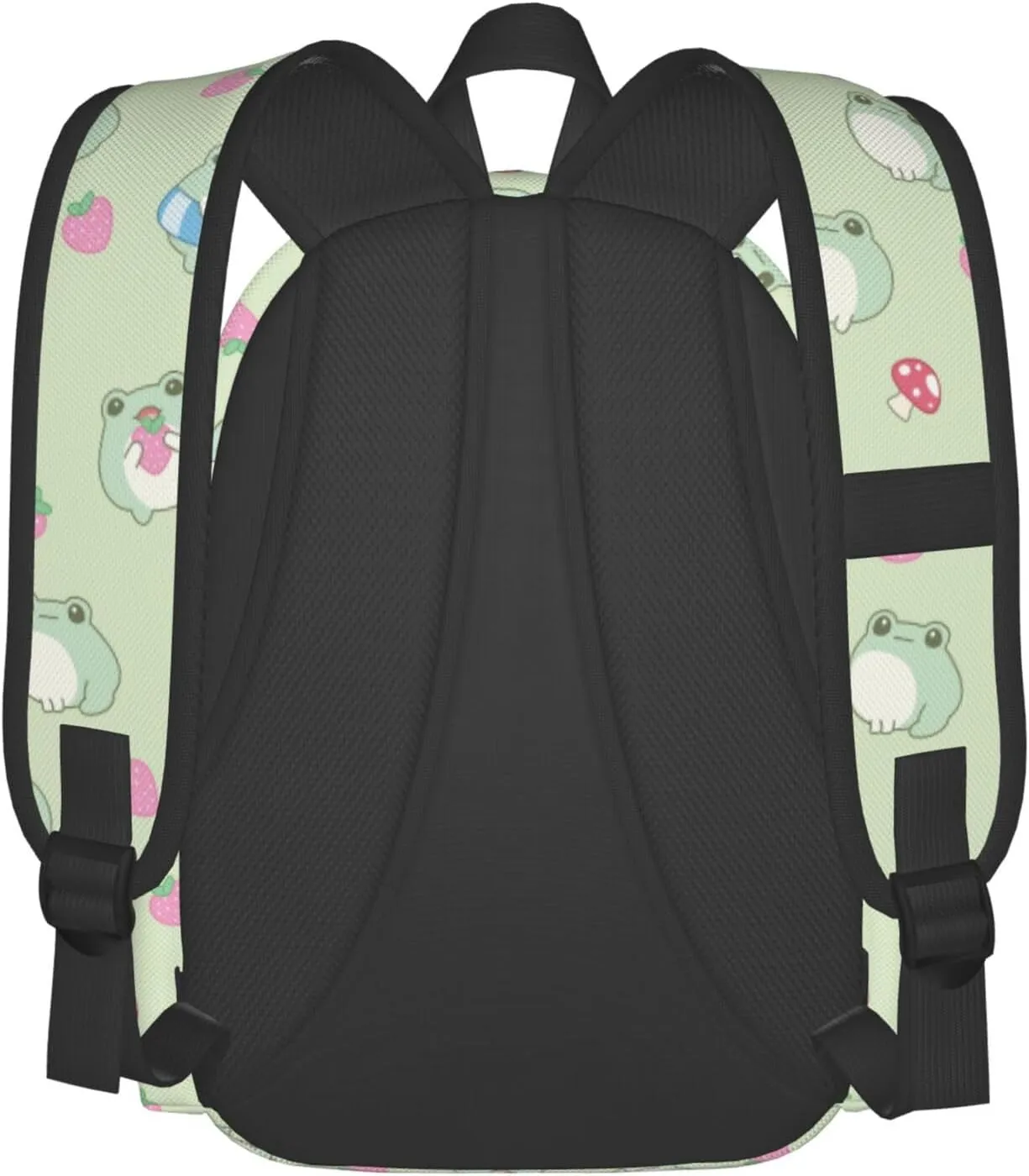 17 inch Backpack Lovely Frog Cute Strawberry Laptop Backpack School Bookbag Shoulder Bag Casual Daypack