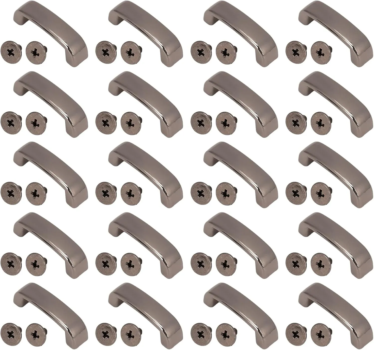 20 Sets Metal D Ring Connector Buckles for Bag, Arch Bridge D Ring Buckle Chain Strap Connector with PH Screws Metal Ring for Leather Crafts Making