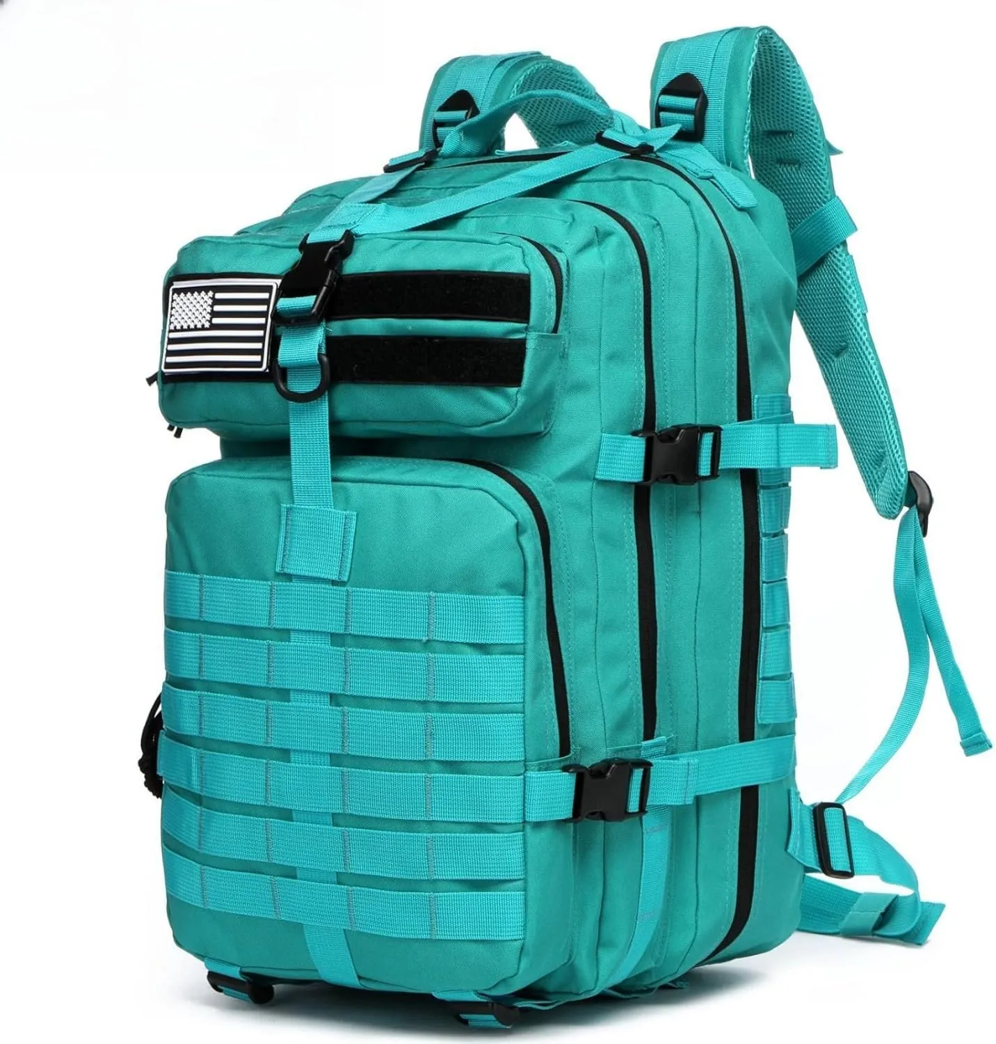 25L 50L Water-Resistant Nylon Backpack Outdoor Camping Hiking Trekking Durable Daypack Molle System (50L (Cyan))