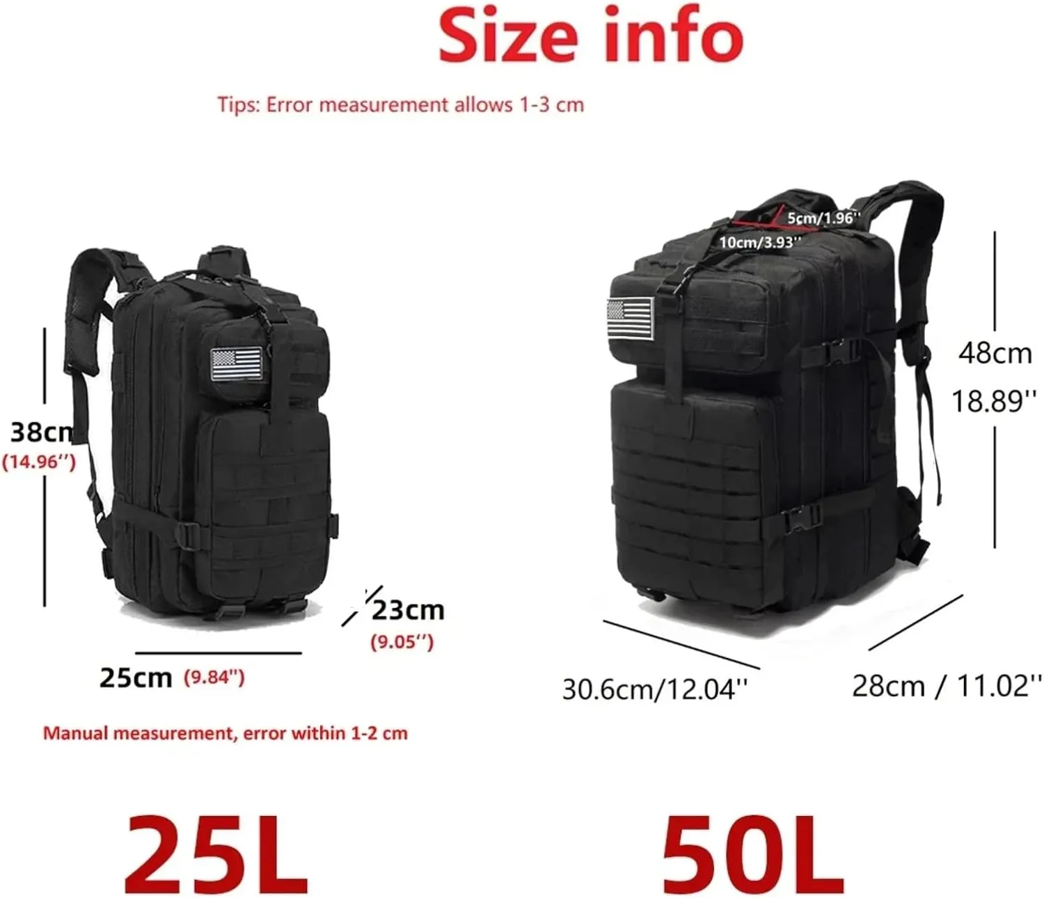 25L 50L Water-Resistant Nylon Backpack Outdoor Camping Hiking Trekking Durable Daypack Molle System (50L (Cyan))