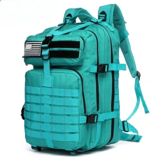 25L 50L Water-Resistant Nylon Backpack Outdoor Camping Hiking Trekking Durable Daypack Molle System (50L (Cyan))