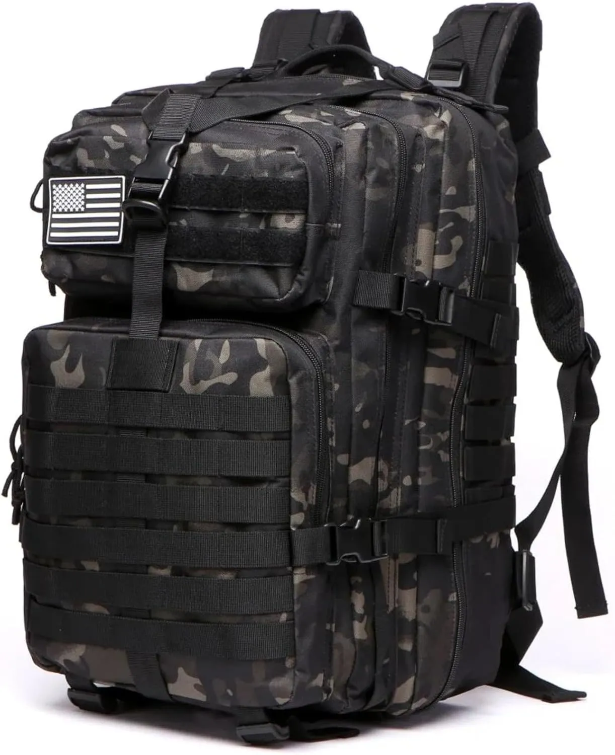 25L 50L Water-Resistant Nylon Backpack Outdoor Camping Hiking Trekking Durable Daypack Molle System (50L (Cyan))