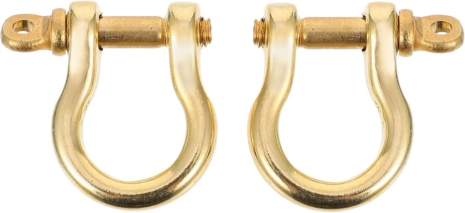 2pcs Pure Copper Horseshoe Buckle D-Ring for Collar Keychain Accessories Keyring D-Ring U Shape Shackles D-Ring for Purse Horseshoe Ring Purse Replacement Ring D-Rings Key Holder