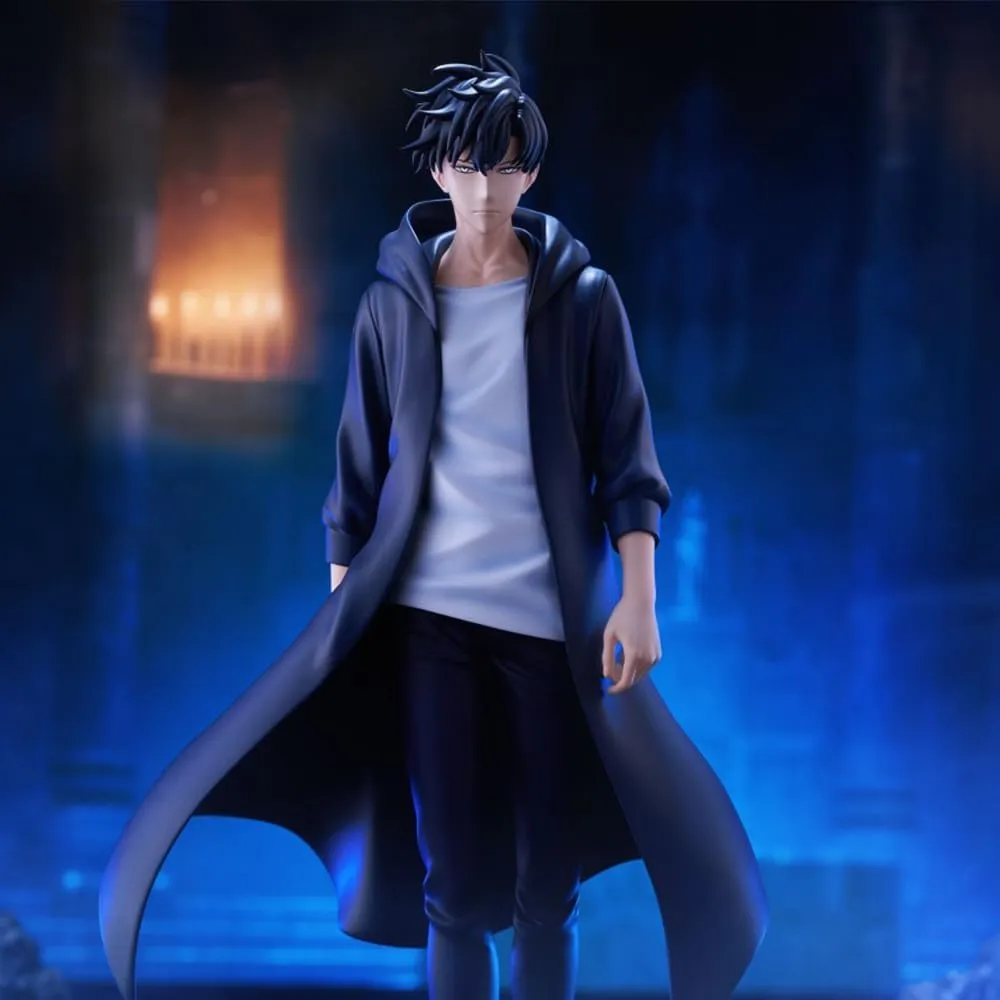2pcs Sung Jin Woo Figure Anime Sung Jinwoo Statue Model 1/7 Fighting Pose Cartoon Manga Character Figure Desktop Decoration Collectibles Gift
