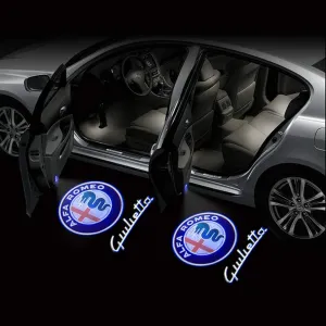 2X Car LED Door Welcome Light Logo Projector for Alfa Romeo Giulia Giulietta Mito Stelvio Brera 147 156 159,03