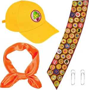 3PCS Up Costume, Wilderness Explorer Costume Animated Cartoon Movies Character Scout Accessories for Halloween Cospaly Dress Up