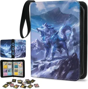 4 Pocket Card Binder, Trading Card Binder Fits 400 Cards with 50 Removable Sleeves, Waterproof Card Holder Album for MTG, TCG, Game Cards & Baseball Sports Cards, Collectors Boys Girls Gift
