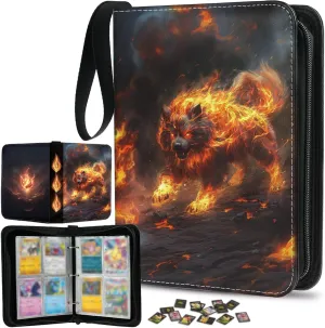 4 Pocket Card Binder, Trading Card Binder Fits 400 Cards with 50 Removable Sleeves, Waterproof Card Holder Album for MTG, TCG, Game Cards & Baseball Sports Cards, Collectors Boys Girls Gift