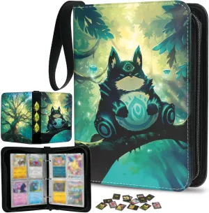 4 Pocket Card Binder, Trading Card Binder Fits 400 Cards with 50 Removable Sleeves, Waterproof Card Holder Album for MTG, TCG, Game Cards & Baseball Sports Cards, Collectors Boys Girls Gift