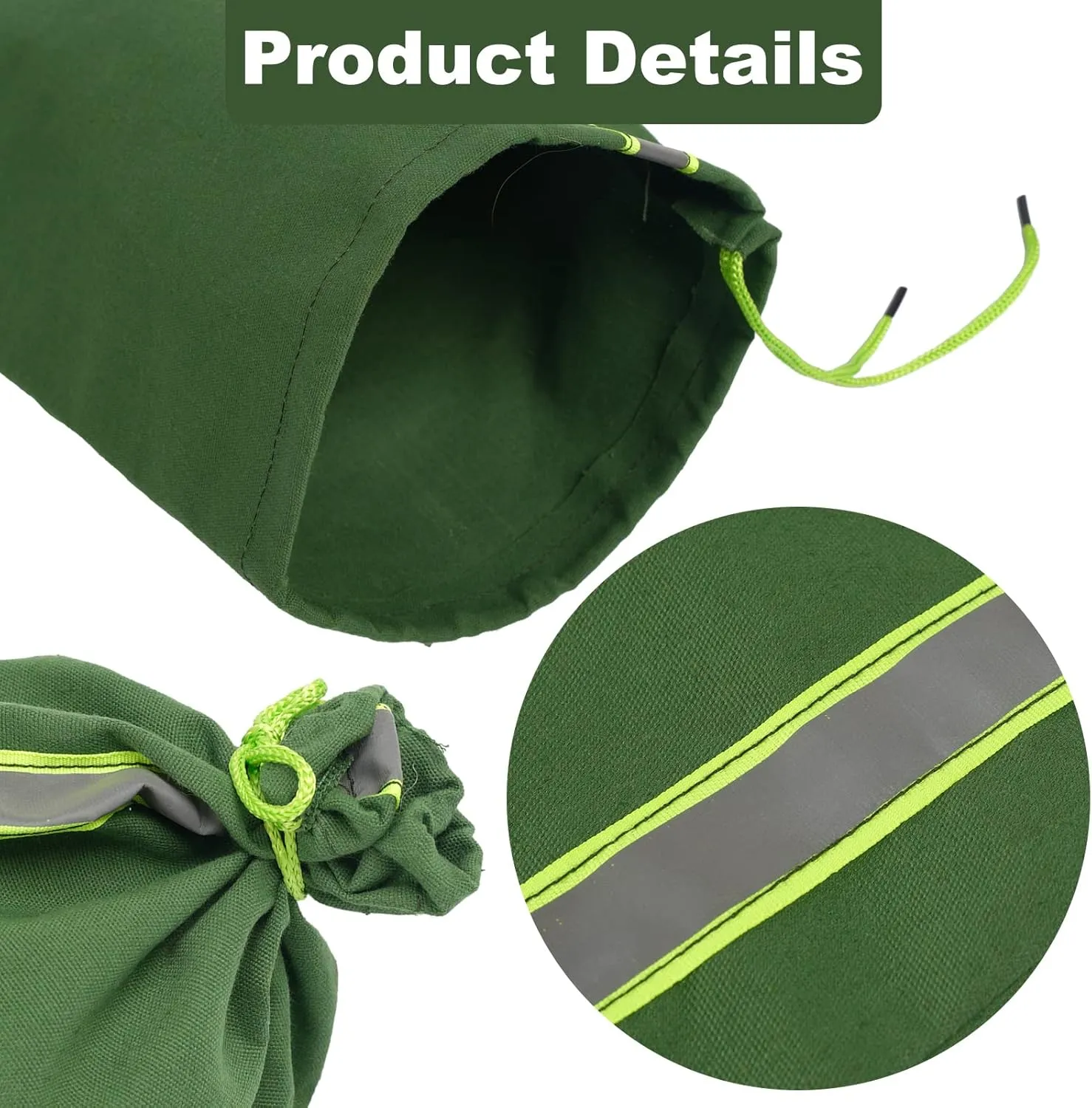 4Pcs 6ft Long Canvas Sandbags for Flooding with Reflective Stripe, Flood Protection Barrier Rain Water Control for Door Window