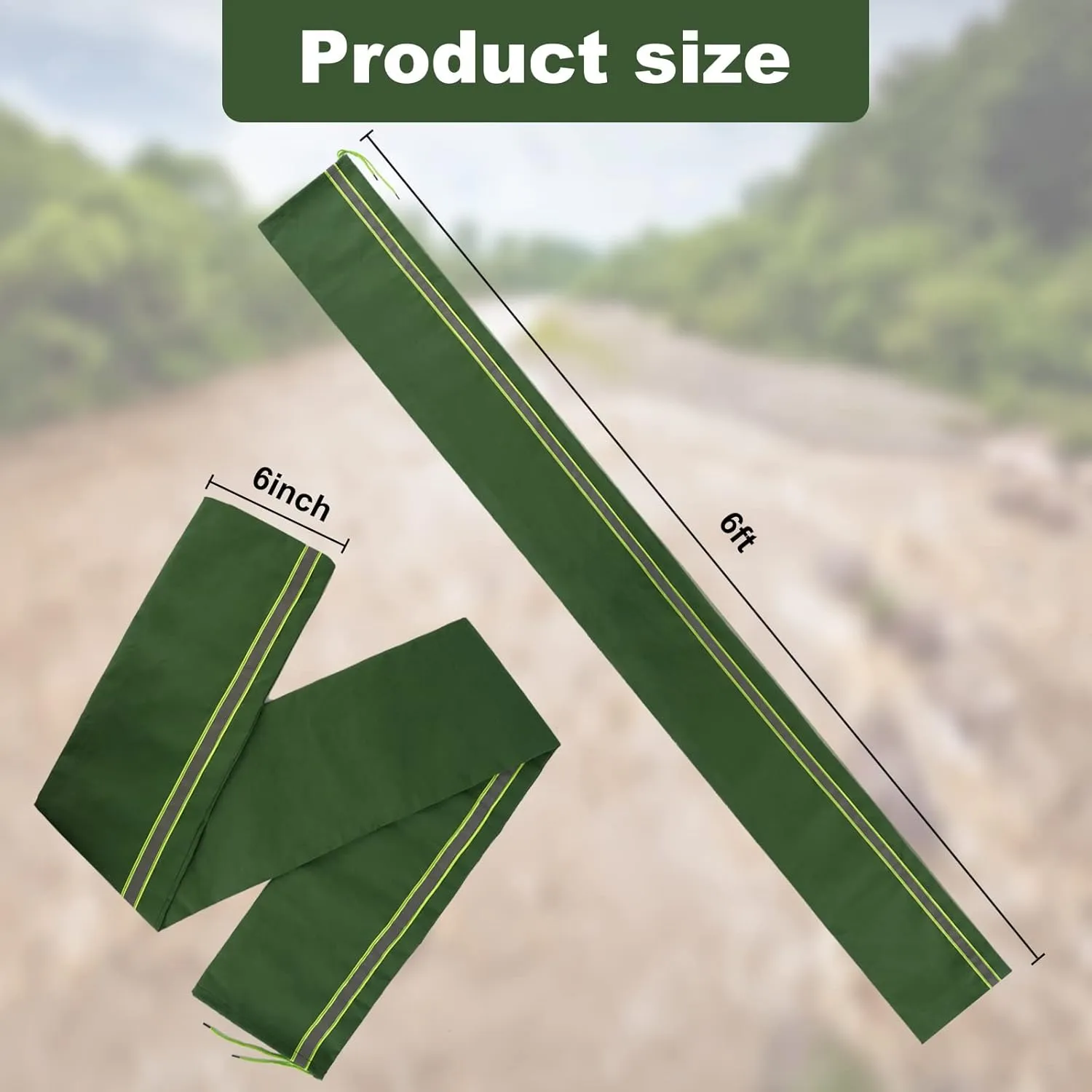 4Pcs 6ft Long Canvas Sandbags for Flooding with Reflective Stripe, Flood Protection Barrier Rain Water Control for Door Window