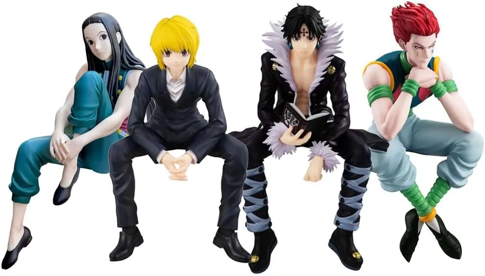 4pcs Chrollo Lucilfer Kurapika Illumi Zaoldyck Hisoka Figure Anime Statue PVC Model 15cm Action Figure Collectible Decoration Ornaments