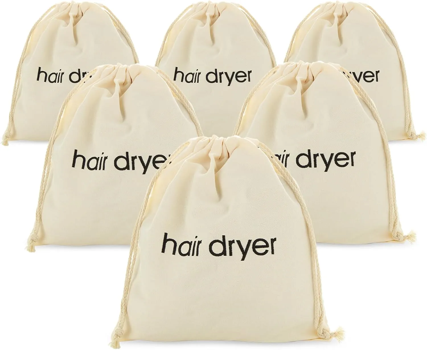 6 Pack Hair Dryer Bags Drawstring Bag Container Hairdryer Bag, Hair Tools Travel Bag for Use at Home, Traveling, Guest Rooms,Bathroom and Hotels