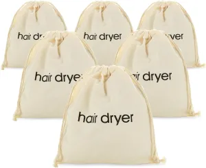 6 Pack Hair Dryer Bags Drawstring Bag Container Hairdryer Bag, Hair Tools Travel Bag for Use at Home, Traveling, Guest Rooms,Bathroom and Hotels