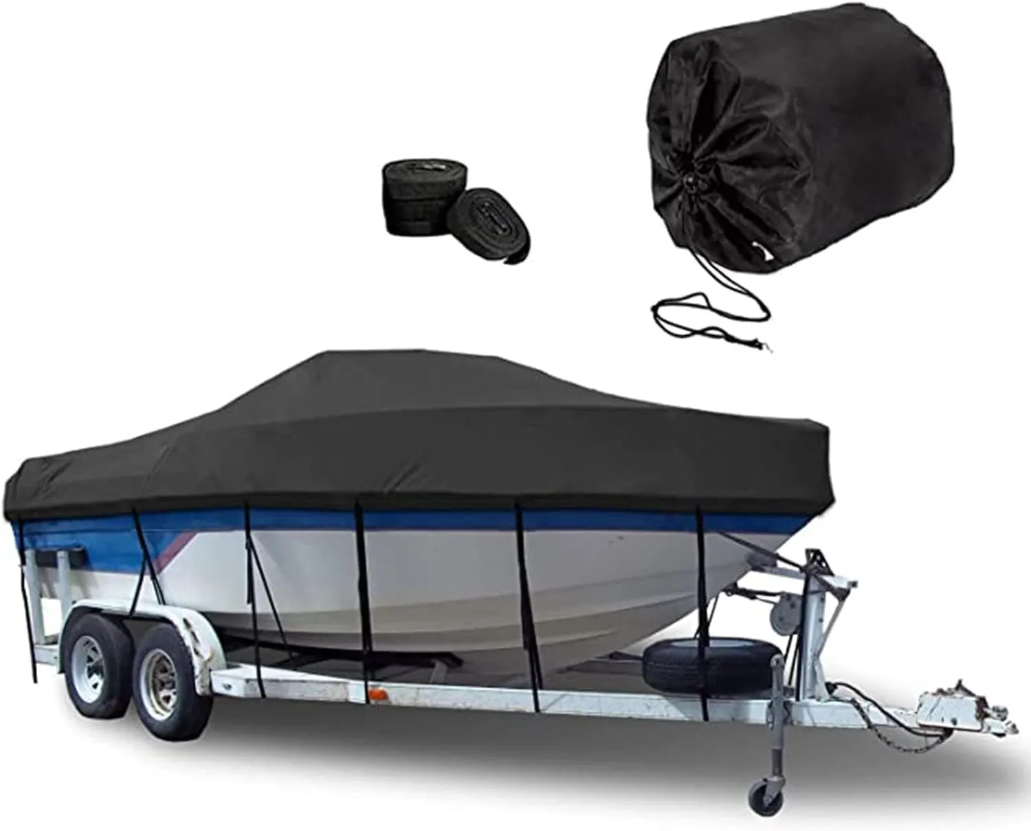 600D Heavy Duty Boat Cover All Weather Shade Marine Grade Polyester Canvas Centre Console Cover V-Hull Boat Yacht Cover(22FT)