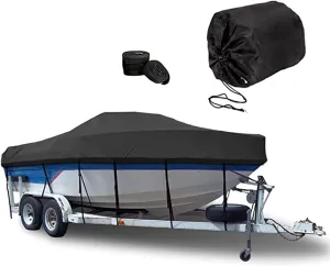 600D Heavy Duty Boat Cover All Weather Shade Marine Grade Polyester Canvas Centre Console Cover V-Hull Boat Yacht Cover(22FT)