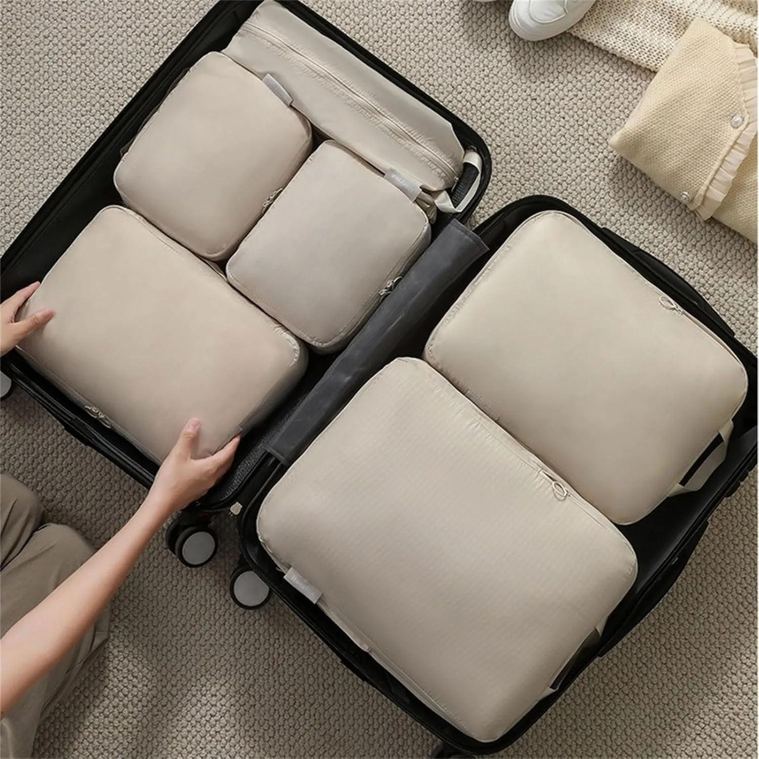 6Pcs Essential Suitcases Organization Bag Travel Storage Bags for Clothes Shoes Cosmetics in Suitcases and Backpacks