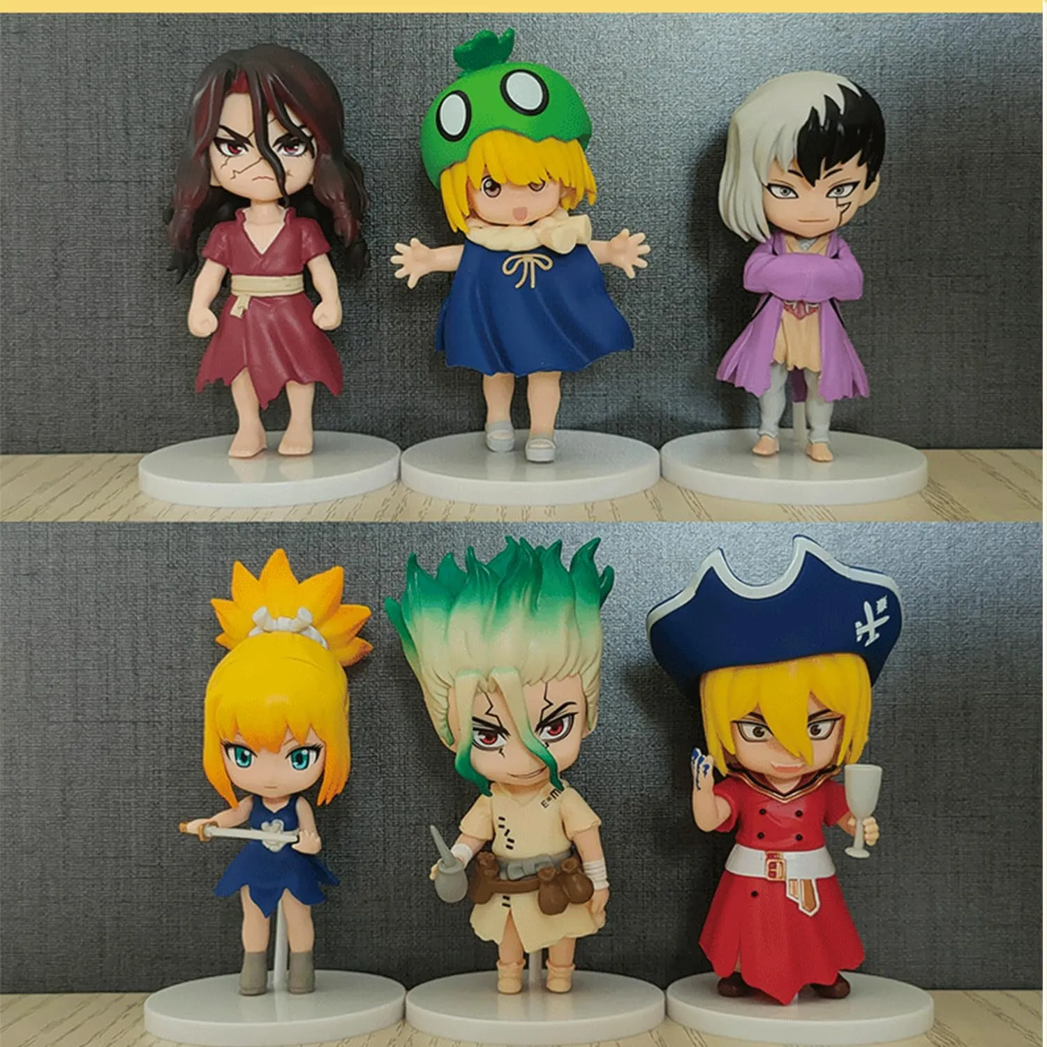 6pcs Ishigami Senkuu Figure Kohaku Shishio Tsukasa Anime Figure Collections 10cm Cute Nanami Ryusui Action Figure Models Cake Decor Desktop Decor