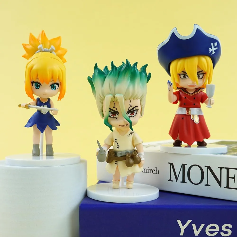 6pcs Ishigami Senkuu Figure Kohaku Shishio Tsukasa Anime Figure Collections 10cm Cute Nanami Ryusui Action Figure Models Cake Decor Desktop Decor
