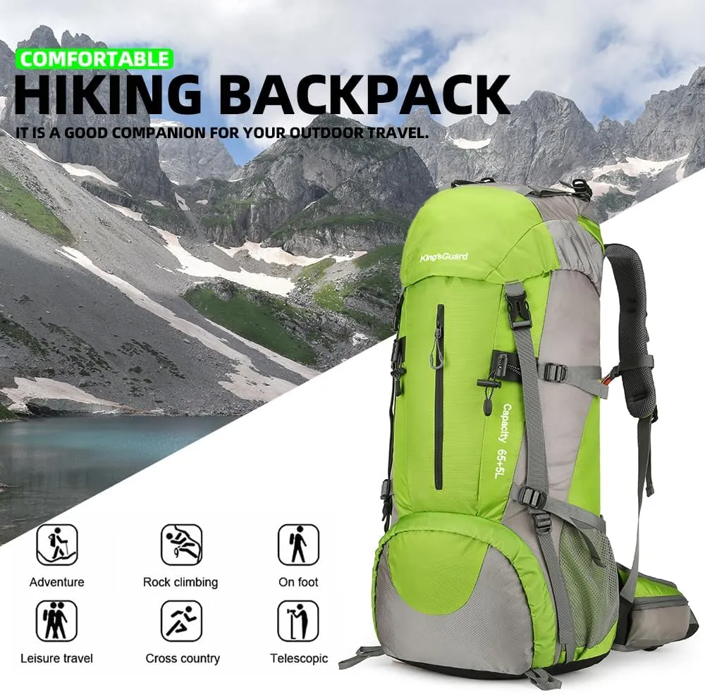 70L Camping Hiking Backpack with Rain Cover Waterproof Backpacking Backpack for Hiking Treeking Climbing Outdoor