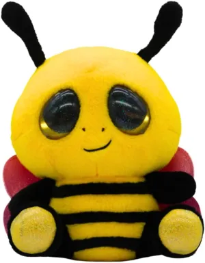 8-inch Large Bumblebee- Shake & Sparkle- Yellow/Black, Fluffy Bee with Glitter Globe Effect Eyes, Stuffed Animal, Made with Kid Safe Materials