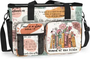 84hoods Large Waterproof Work Bag. Shoulder Bag for Work. God Jesus Christian Faith Religious Gift.