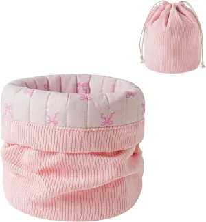 Aesthetic Corduroy Drawstring Makeup Bag with Quilted Lining, Coquette Quilted Cotton Cosmetic Bag, Portable Travel Organized Toiletry Bag for Women Girls（02Pink Small Bow）