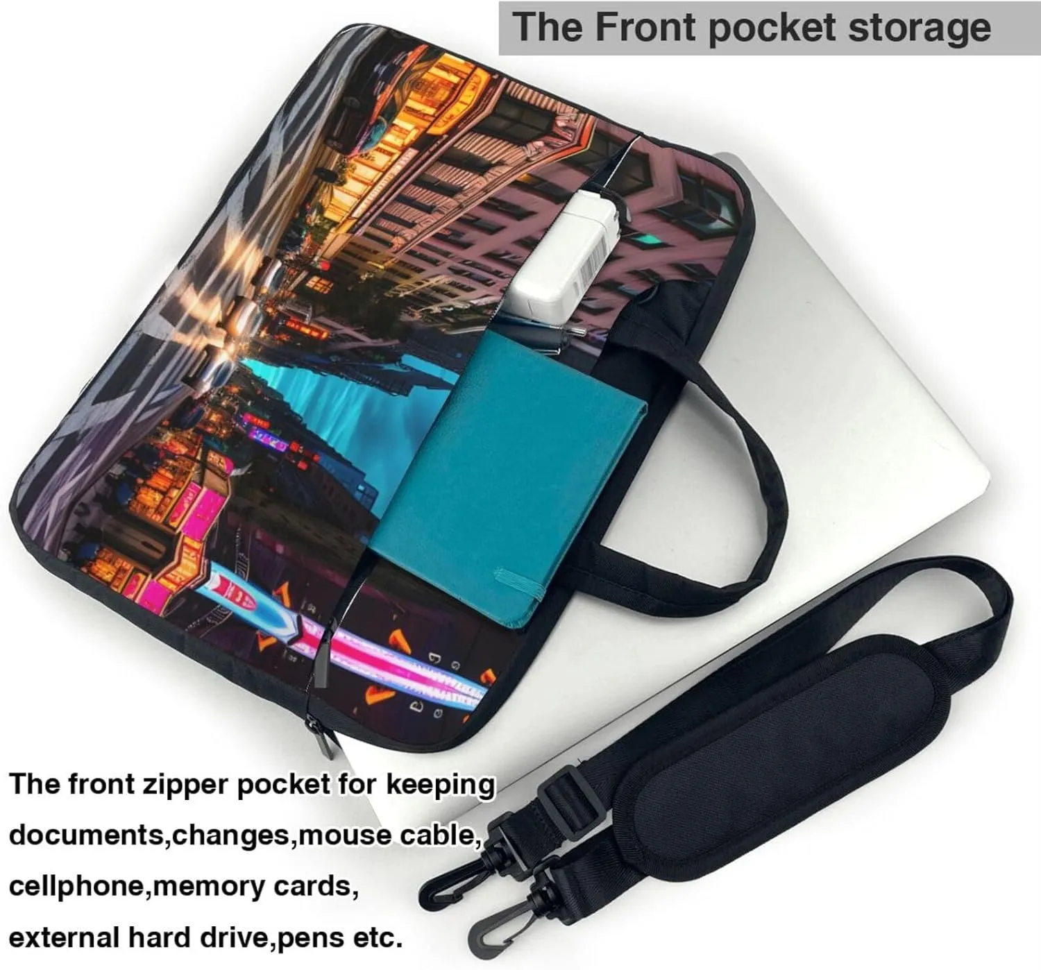 African Classic Weave Print Notebook Computer Protective Carrying Cover With Pocket,13 Inch Laptop Shoulder Bag