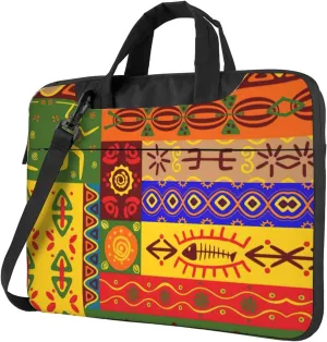 African National Patterns Laptop Bag - Shockproof & Stylish Laptop Handbag For Unique And Safe Laptop Transportation