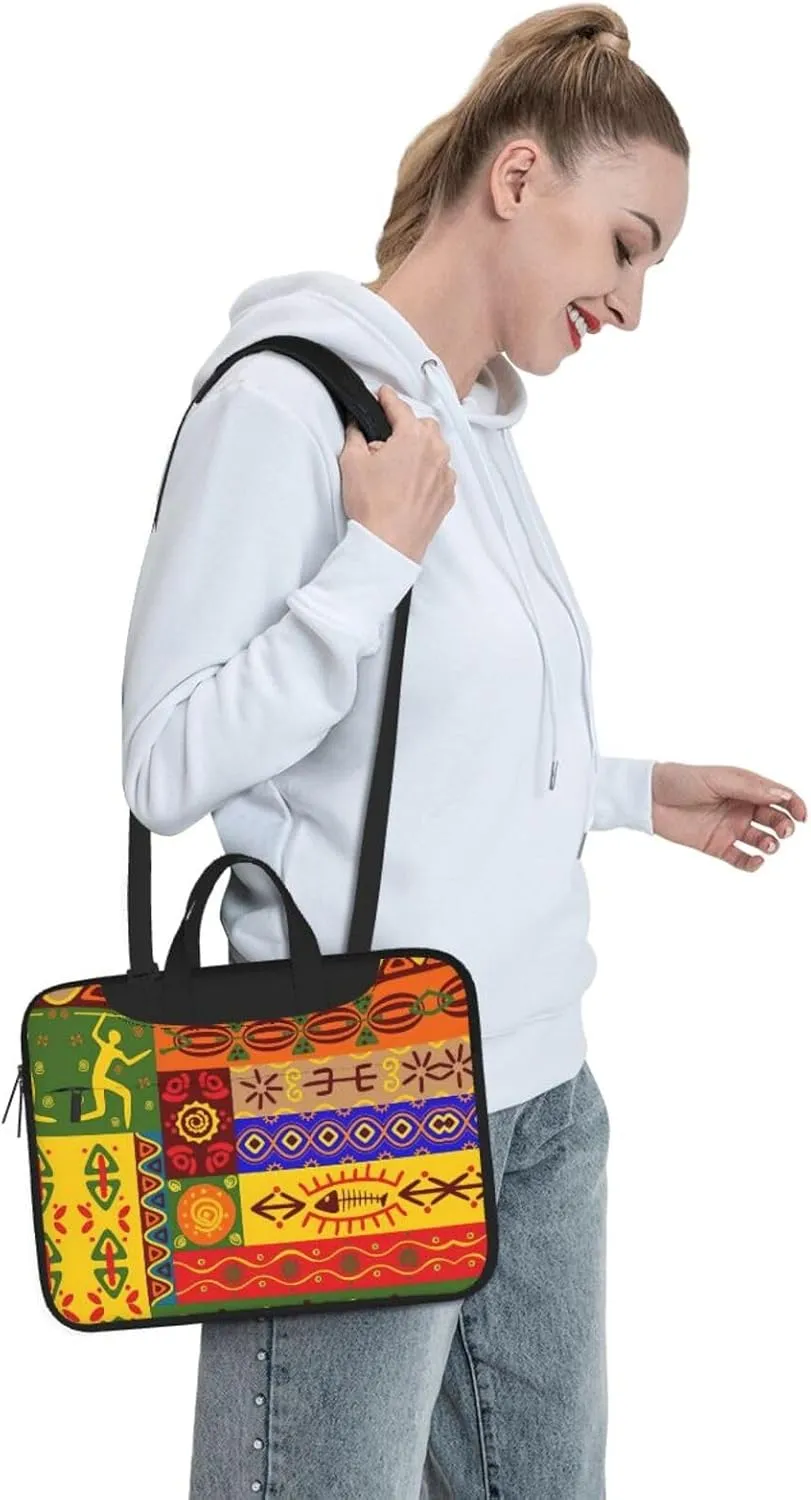African National Patterns Print Work Laptop Bag Stylish and Protective Laptop Case Briefcase for Men Women Office