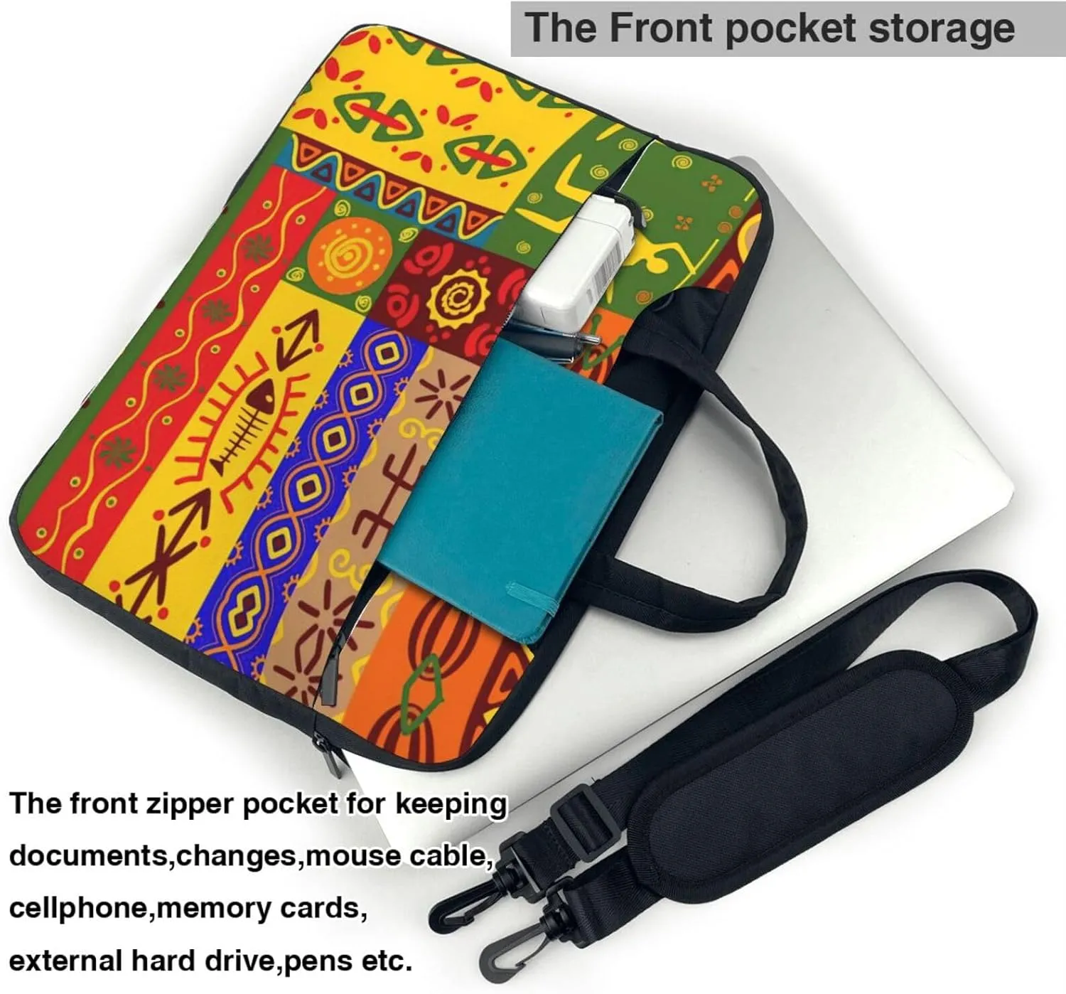 African National Patterns Print Work Laptop Bag Stylish and Protective Laptop Case Briefcase for Men Women Office