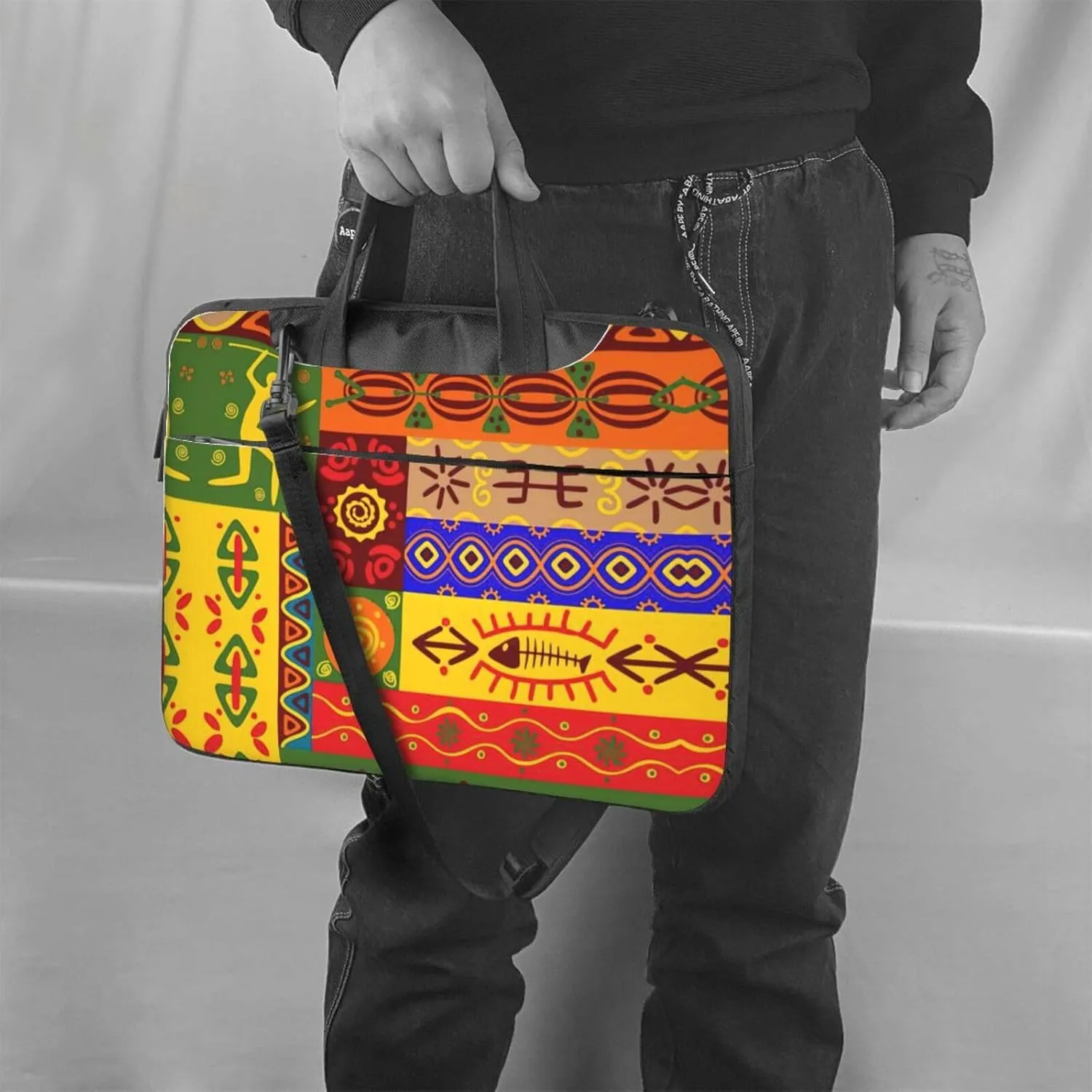 African National Patterns Print Work Laptop Bag Stylish and Protective Laptop Case Briefcase for Men Women Office