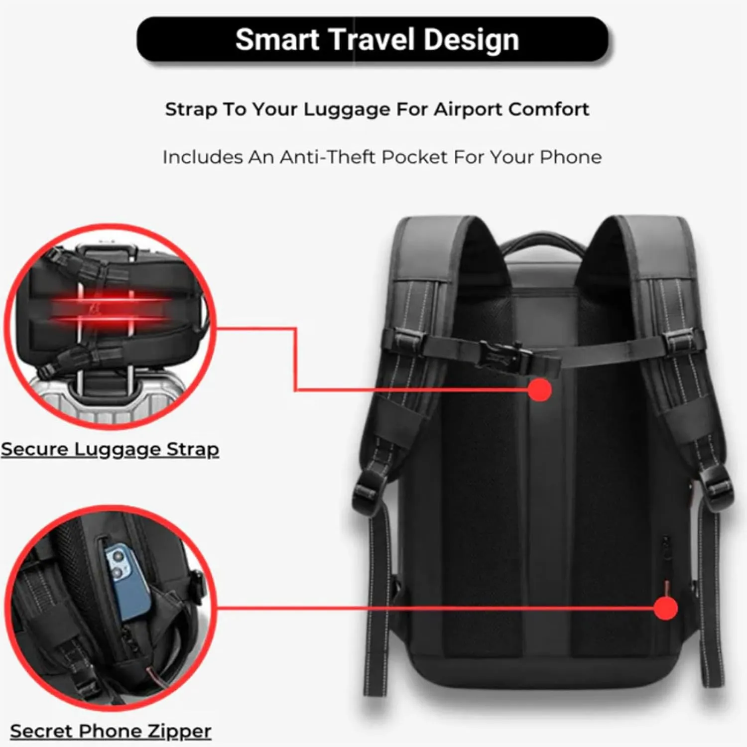 Airmak Vacuum Backpack, Maklot Seal Compression Travel Bag With Pump, Multifunctional Expandable Waterproof Carry on Laggage (Black With Pump)