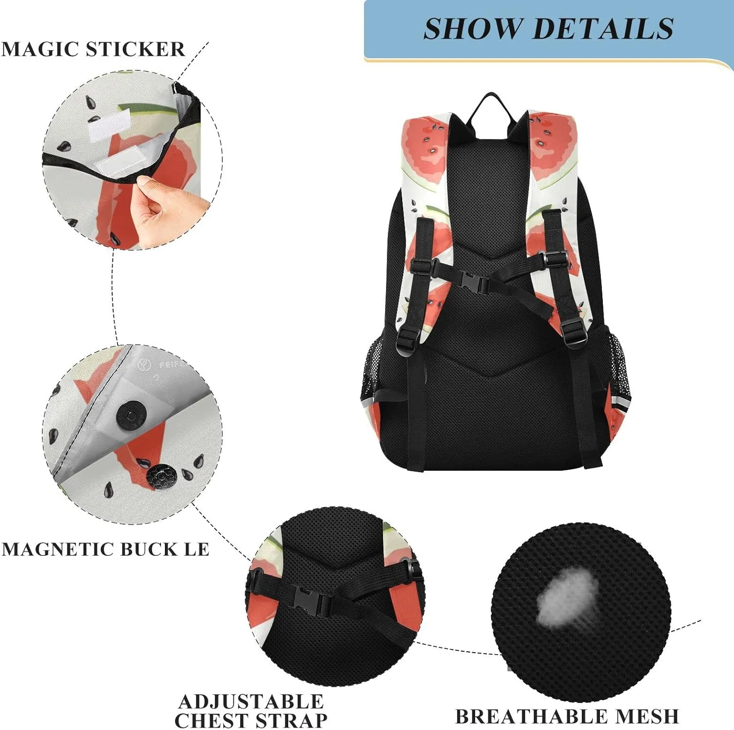 ALAZA Slices Of Watermelon Casual Daypacks Outdoor Backpack