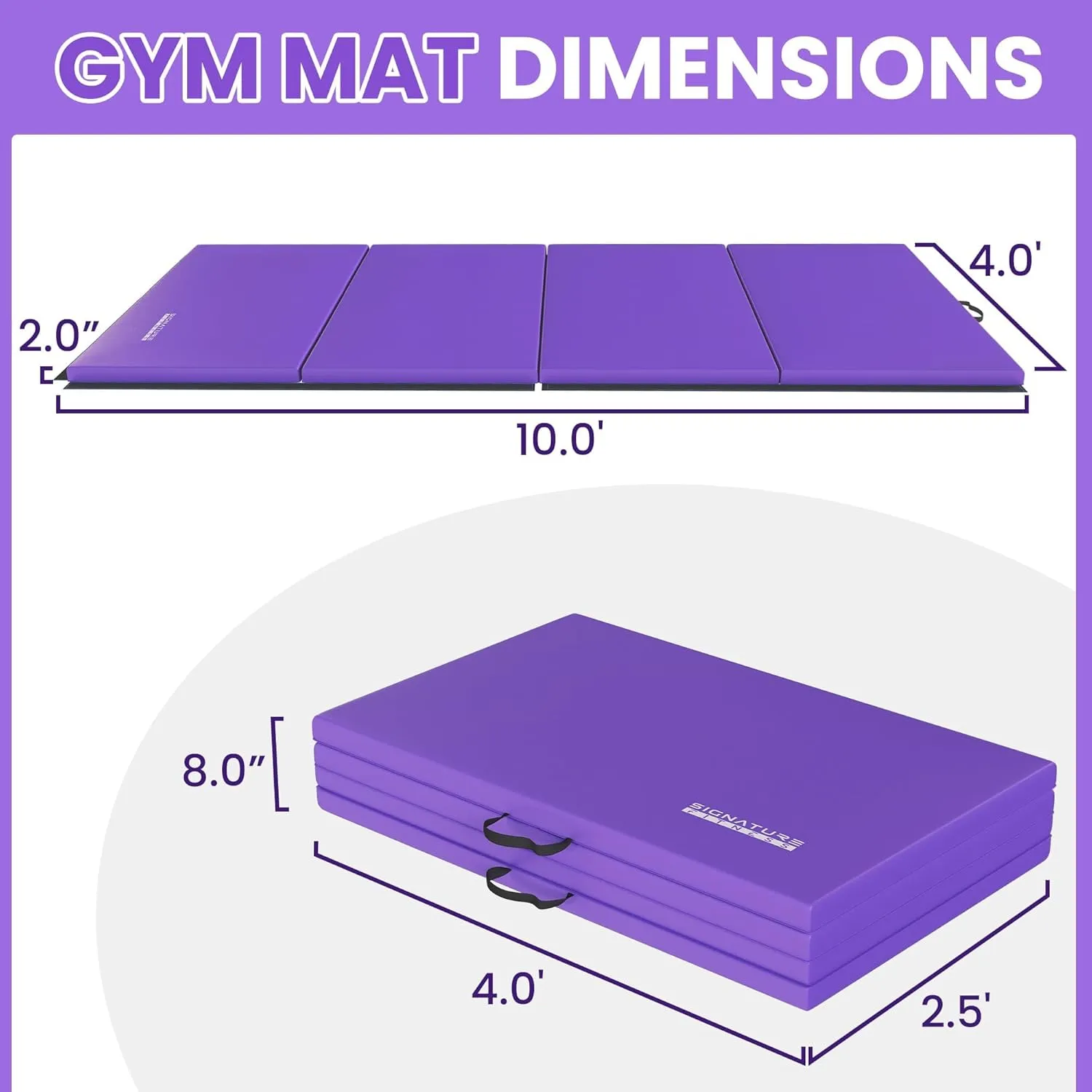 All Purpose Extra Thick High Density Anti Tear Gymnastics Gym Folding Exercise Aerobics Mats, Multiple Sizes and Colors Available