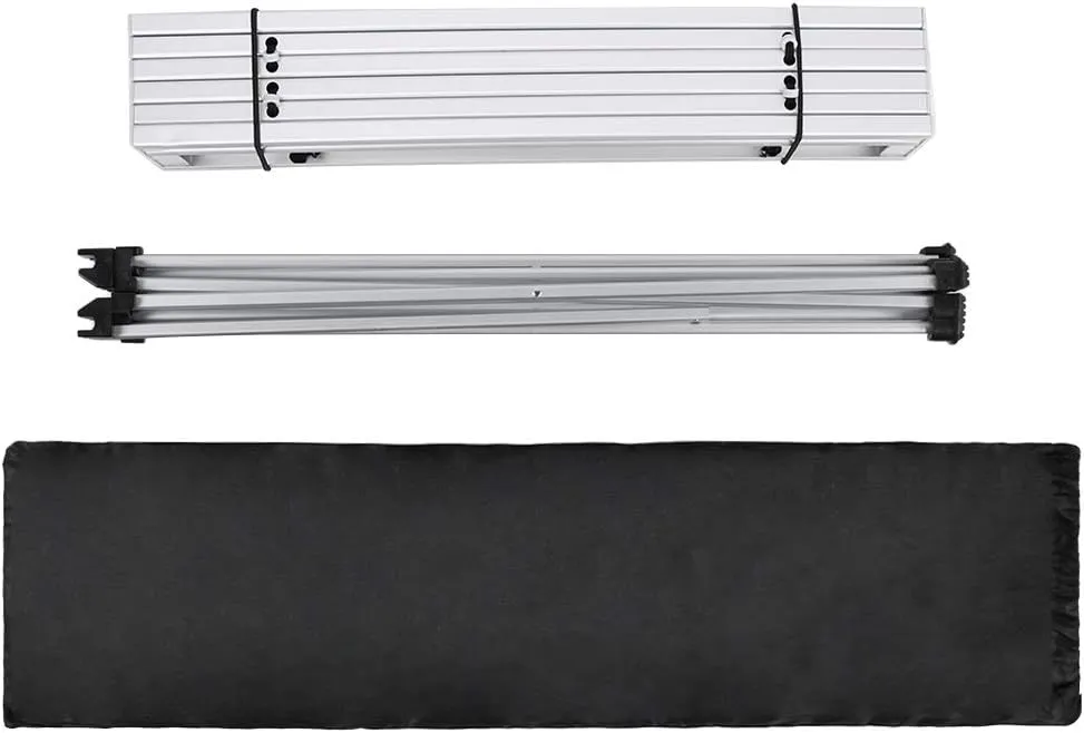 Aluminum Alloy Foldable Outdoor Table, Lightweight and, Easy Setup and Portable for Camping, Hiking, Picnic, and Barbecue (Aluminum Alloy Natural Color Trumpet)