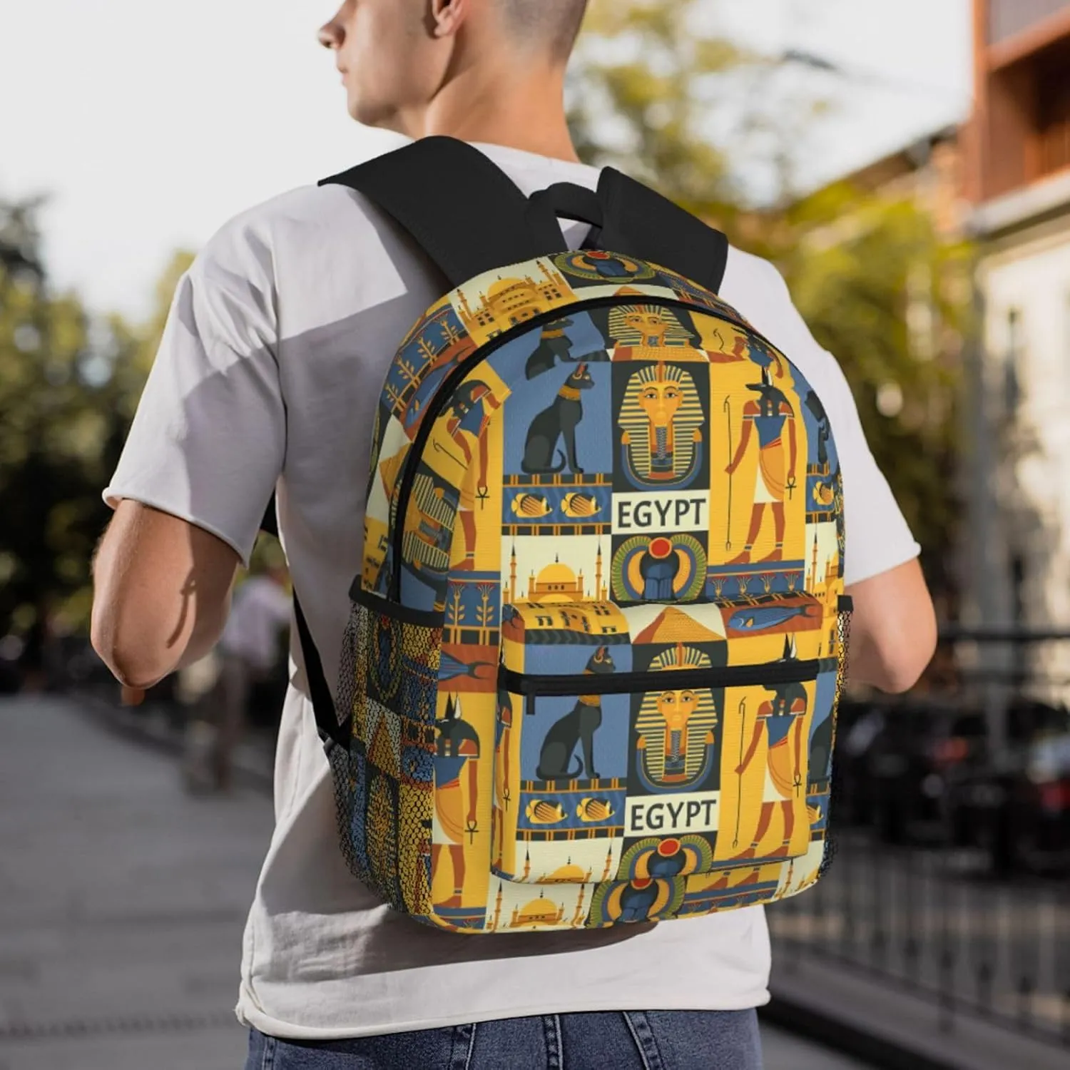 Ancient Egypt Tribe Series Print Casual Backpack,Lightweight Backpack Laptop Backpacks For Men Women,Travel Work Computer Bag